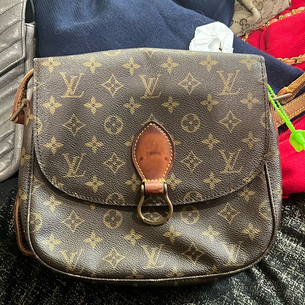 Louis Vuitton Brown Monogram Crossbody Bag with Tan Leather Trim